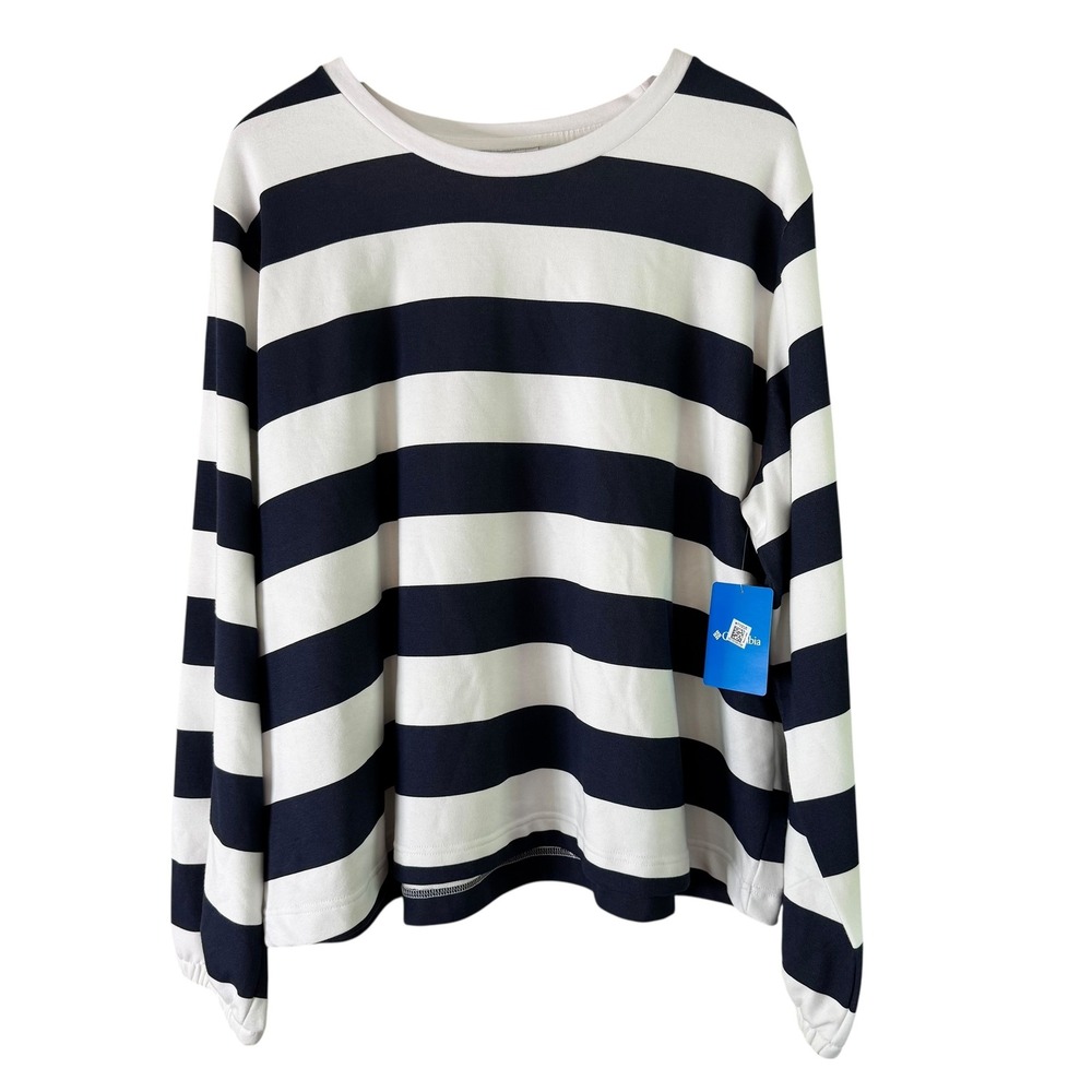 Columbia Graphic Crew Neck‎ Long Sleeve Striped Tee Shirt Womens 3X